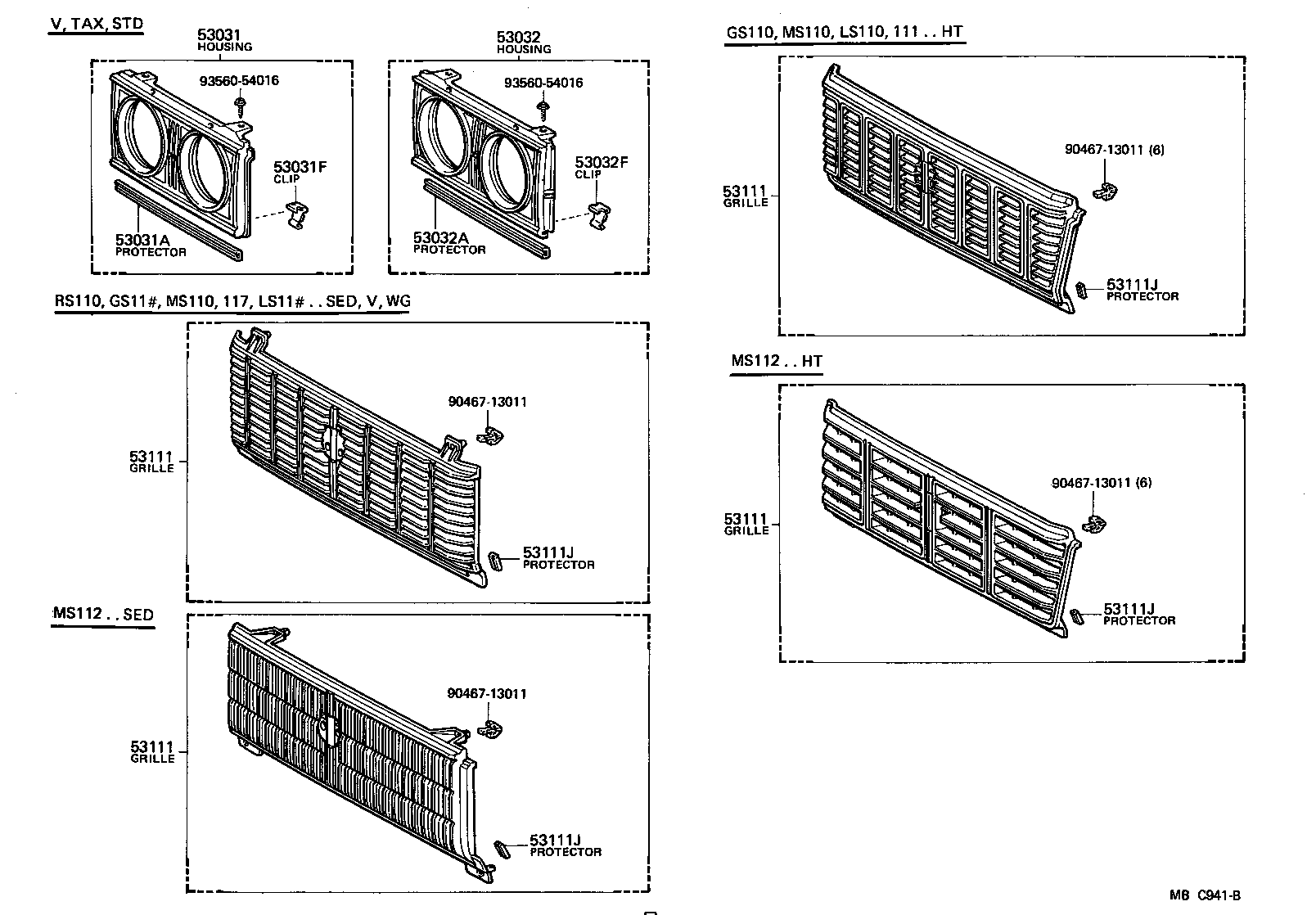 53111-30300 GRILLE, RADIATOR product image