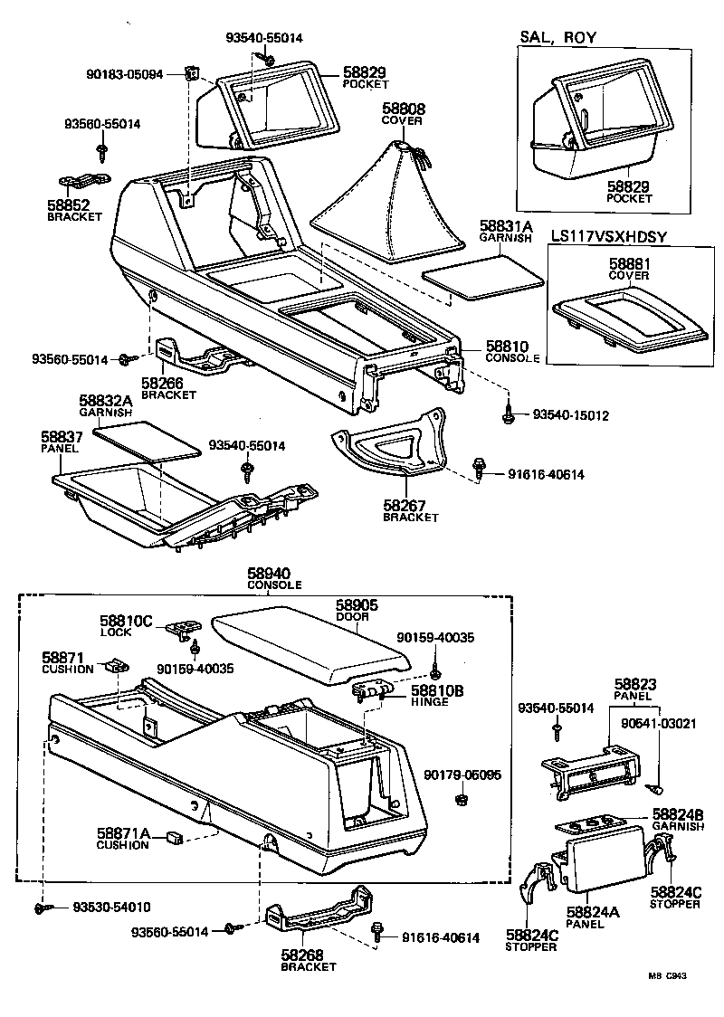 58995-30030 BRACKET, CONSOLE BOX SUPPORT, FRONT product image
