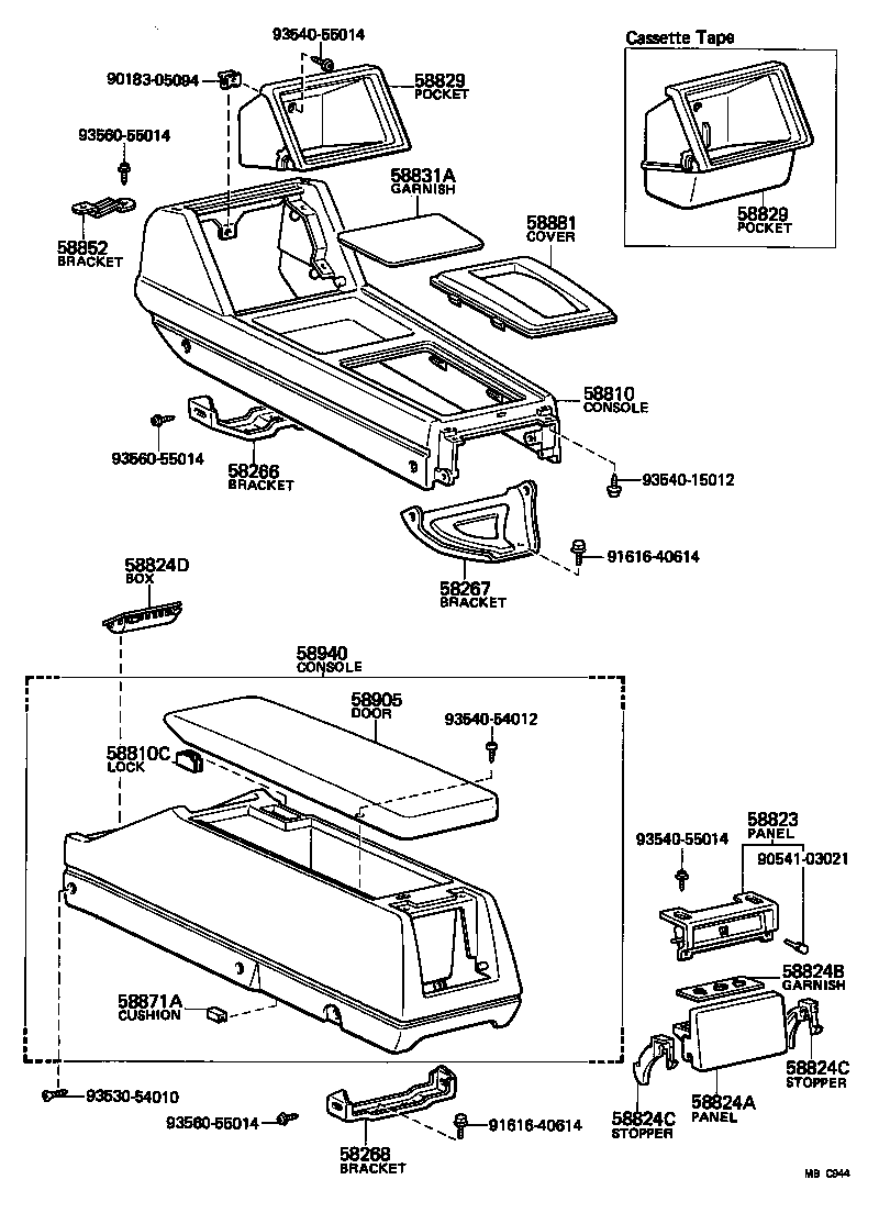 58995-30030 BRACKET, CONSOLE BOX SUPPORT, FRONT product image