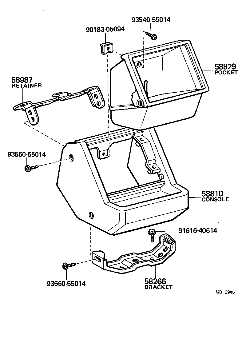 58995-30030 BRACKET, CONSOLE BOX SUPPORT, FRONT product image