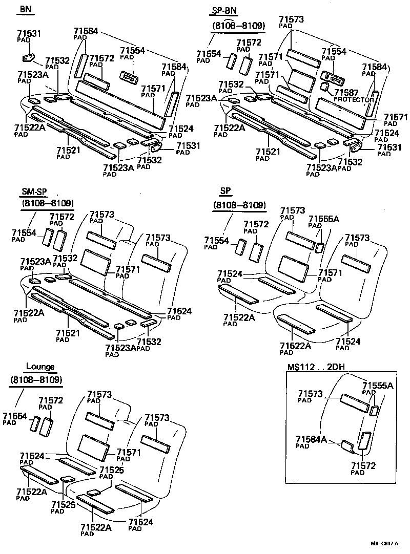 71073-30870 COVER, FRONT SEAT BACK, RH(FOR SEPARATE TYPE) product image