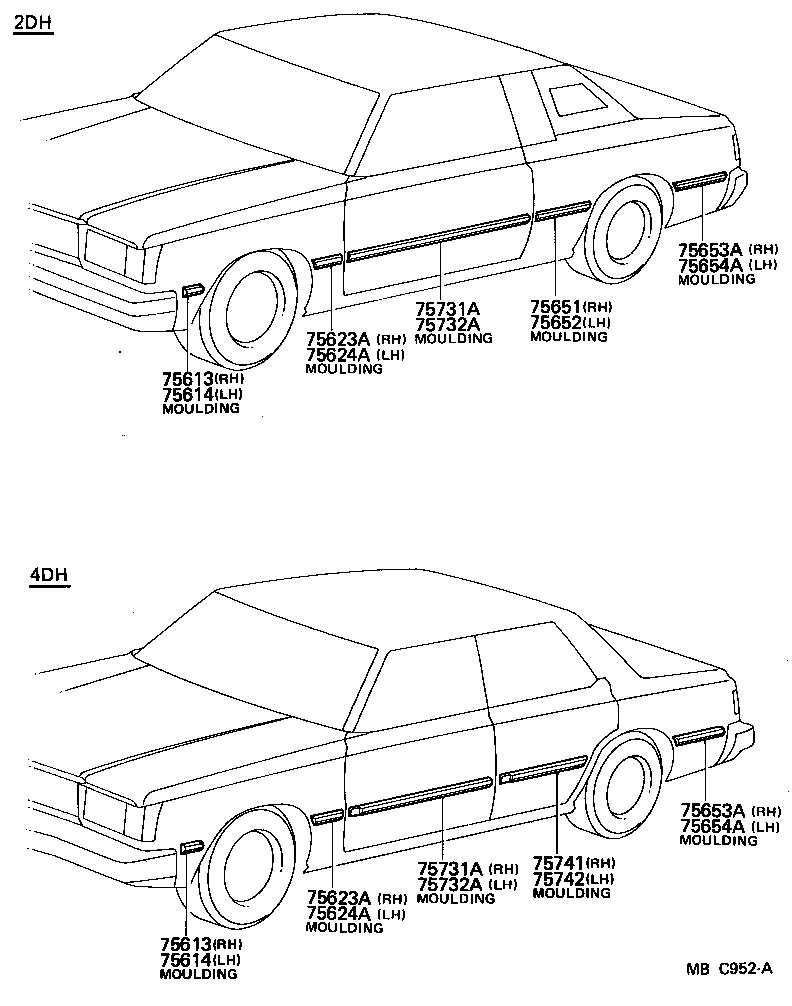 75554-30080 MOULDING, ROOF DRIP SIDE FINISH, REAR LH product image