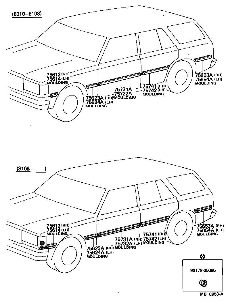 75554-30080 MOULDING, ROOF DRIP SIDE FINISH, REAR LH product image
