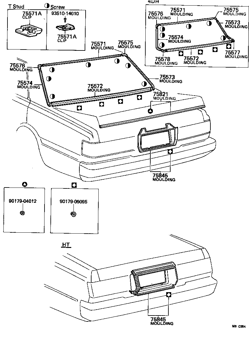 75571-30160 MOULDING, BACK WINDOW, OUTSIDE UPPER product image