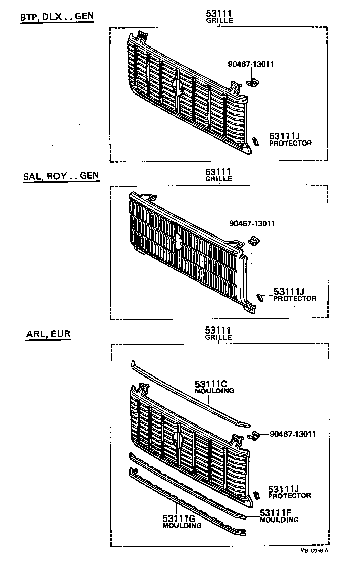 53111-30271 GRILLE, RADIATOR product image