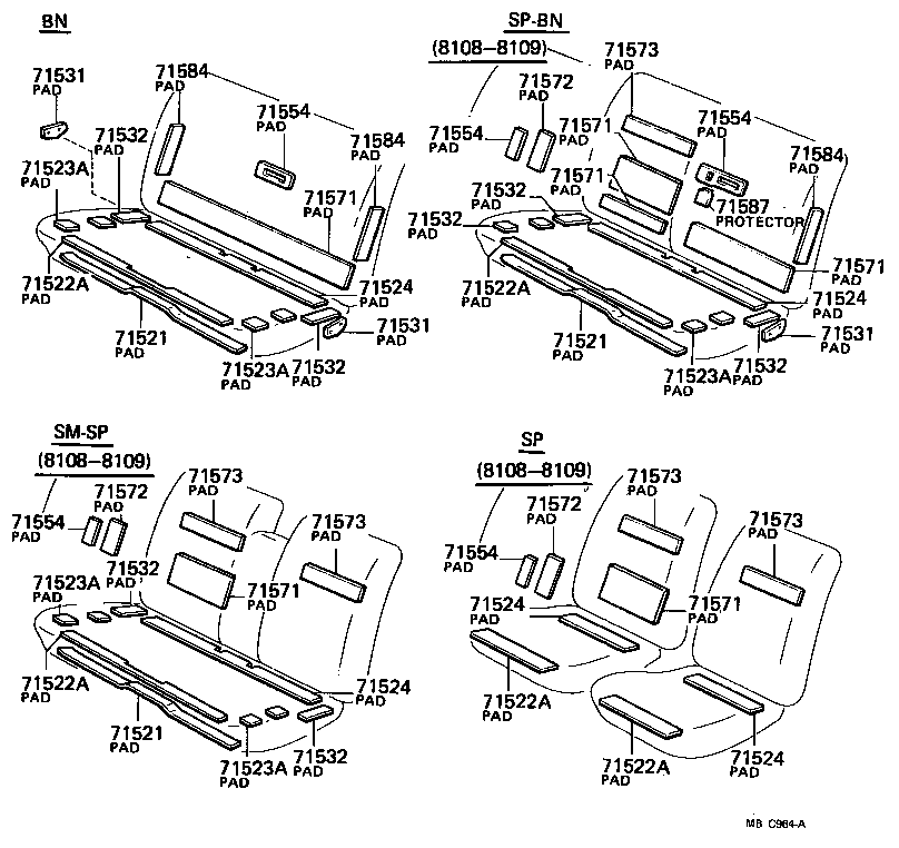71630-30360 SPRING ASSY, FRONT SEAT BACK, RH(FOR SEPARATE TYPE) product image