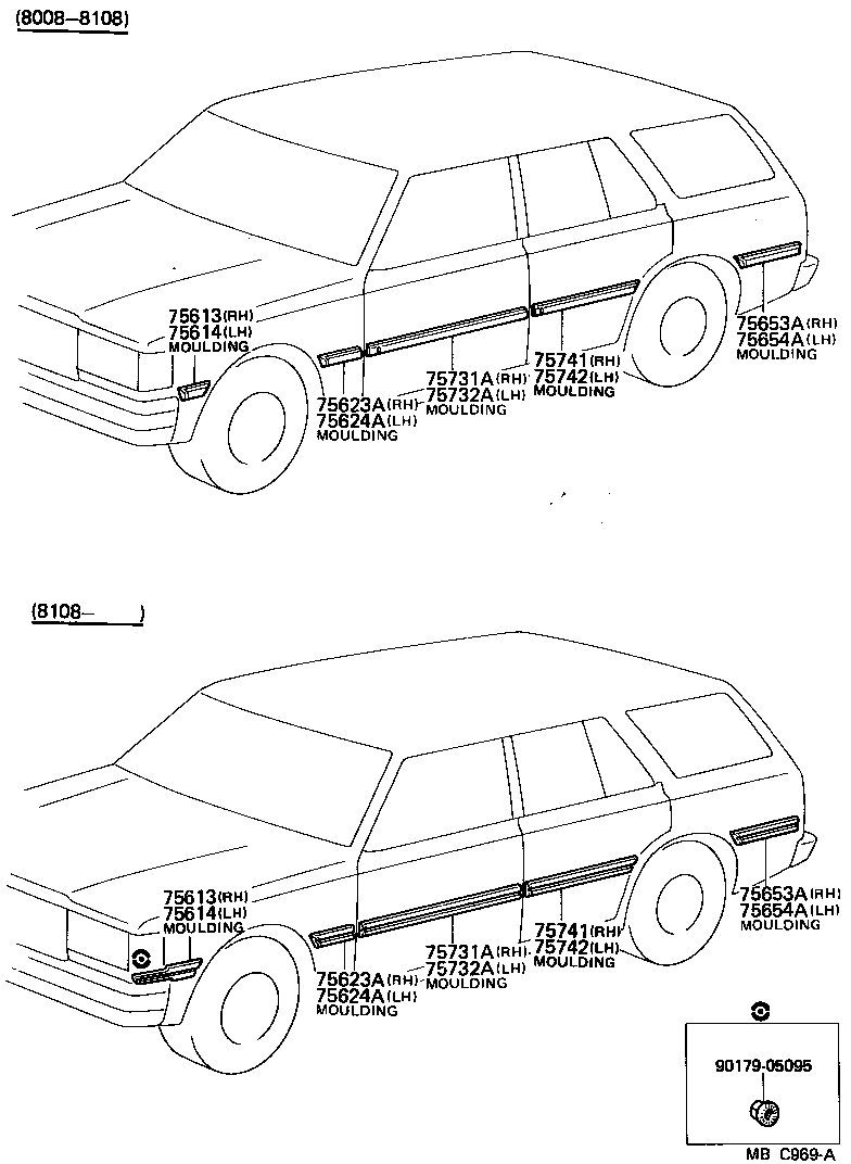75643-91703 MOULDING, QUARTER WINDOW, UPPER RH product image