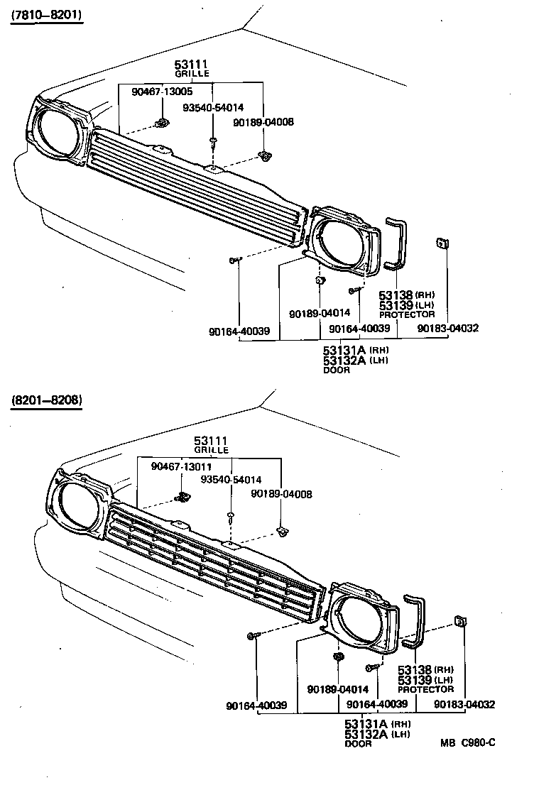 53111-19485 GRILLE, RADIATOR product image