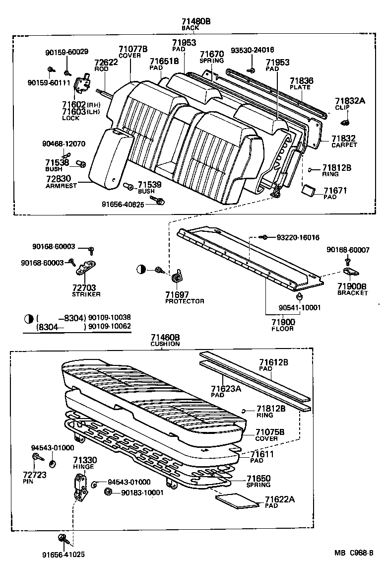71650-30271 SPRING ASSY, REAR SEAT CUSHION product image