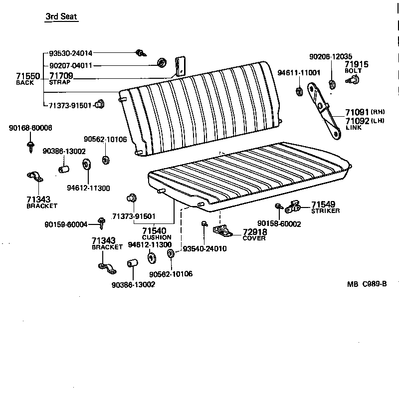 71650-30271 SPRING ASSY, REAR SEAT CUSHION product image