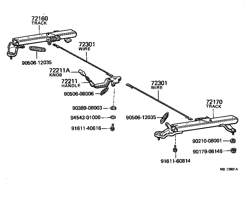 72140-30061 TRACK ASSY, LH SEAT, INNER product image