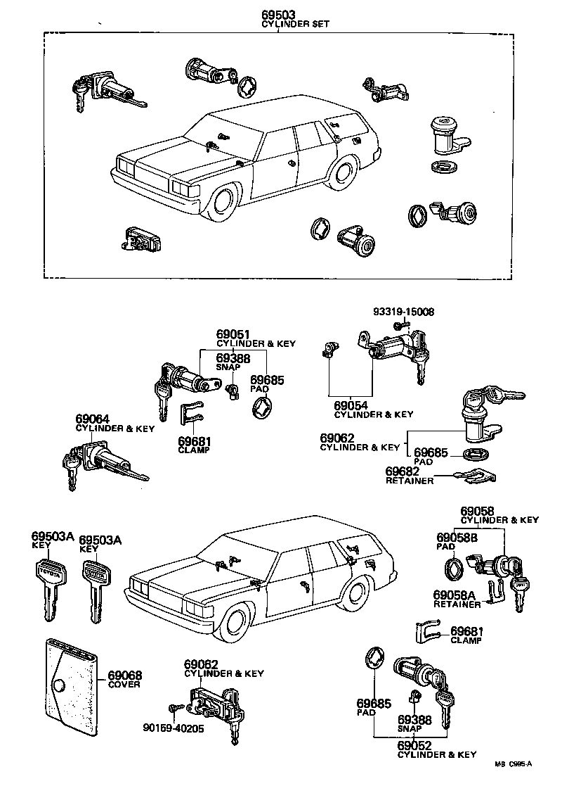 69005-30100 CYLINDER SET, LOCK product image