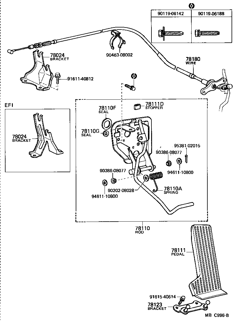 90508-18016 SPRING (FOR ACCELERATOR PEDAL ROD) product image