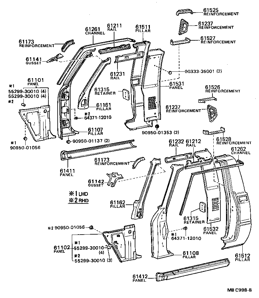 61102-95111 PANEL SUB-ASSY, COWL SIDE, LH product image