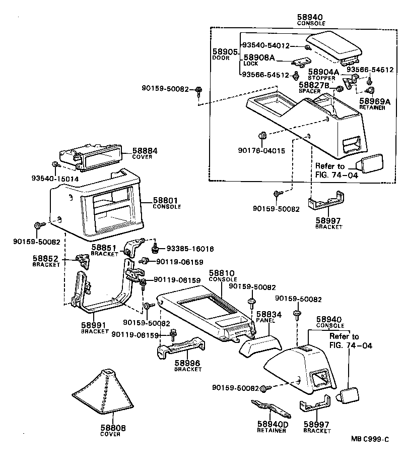 58902-12030 BRACKET, CONSOLE BOX MOUNTING, UPPER product image