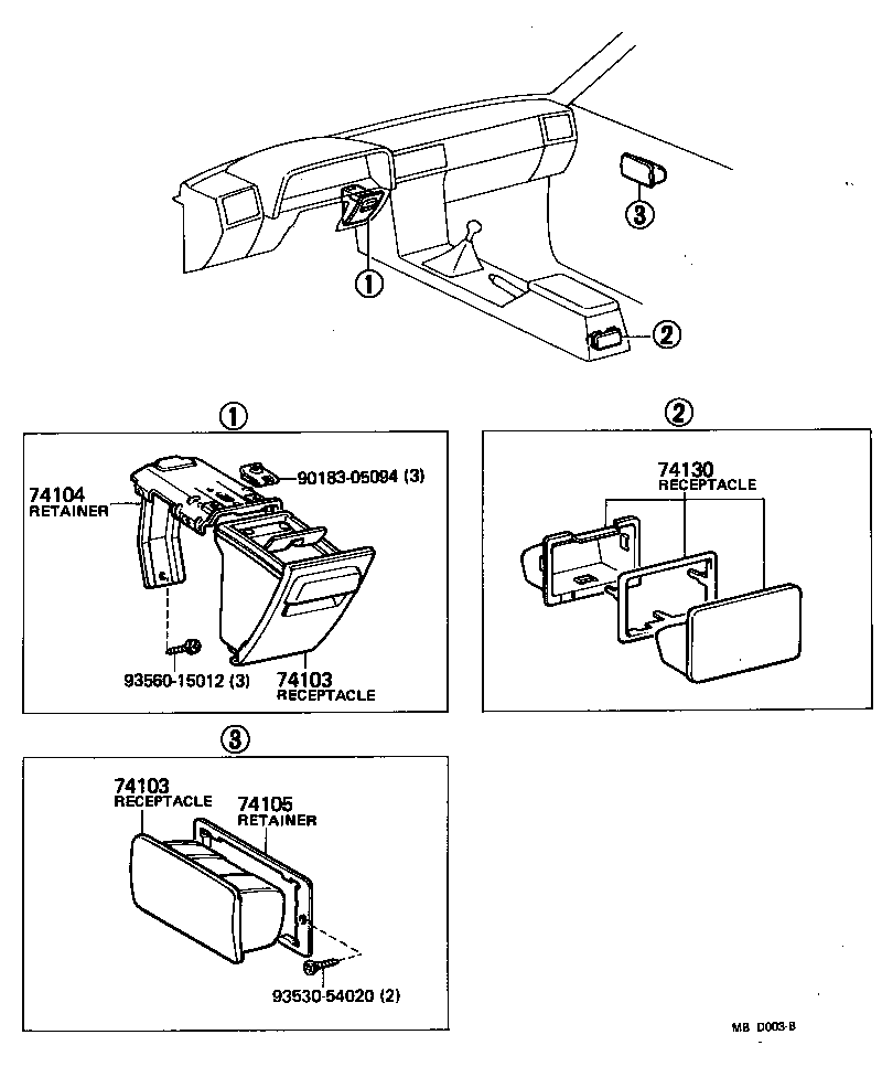 74102-14101-01 RECEPTACLE SUB-ASSY, ASH, NO.1 product image