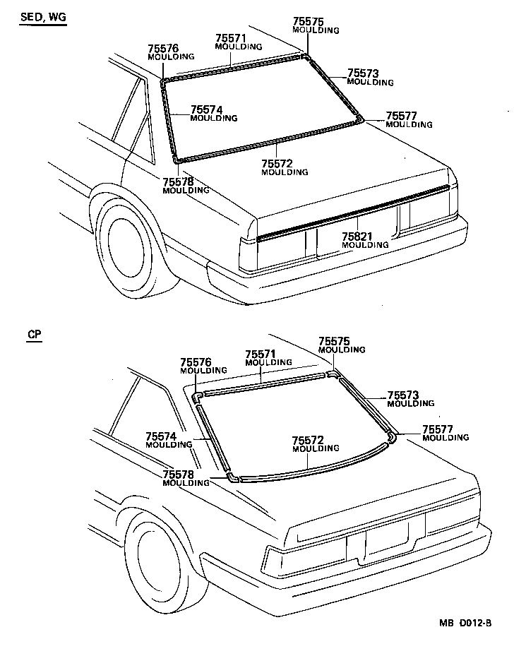 75571-91C01 MOULDING, BACK WINDOW, OUTSIDE UPPER product image