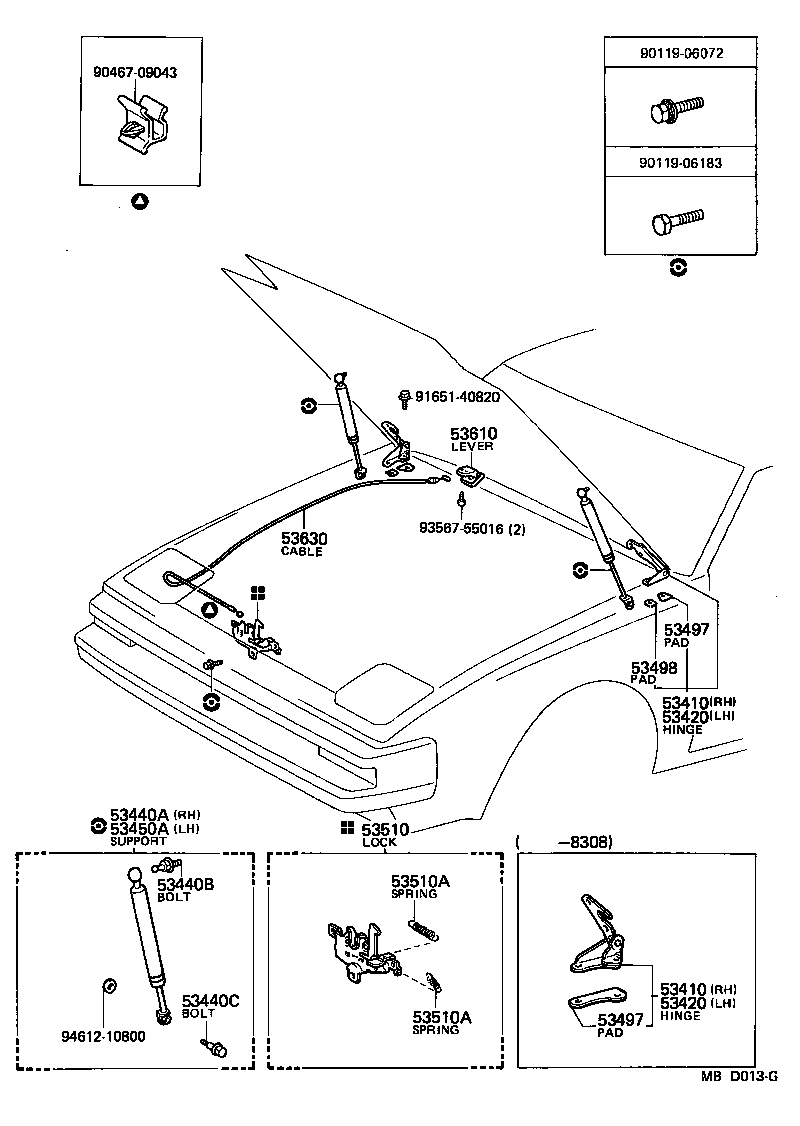 53451-14060 ROD, HOOD SUPPORT product image