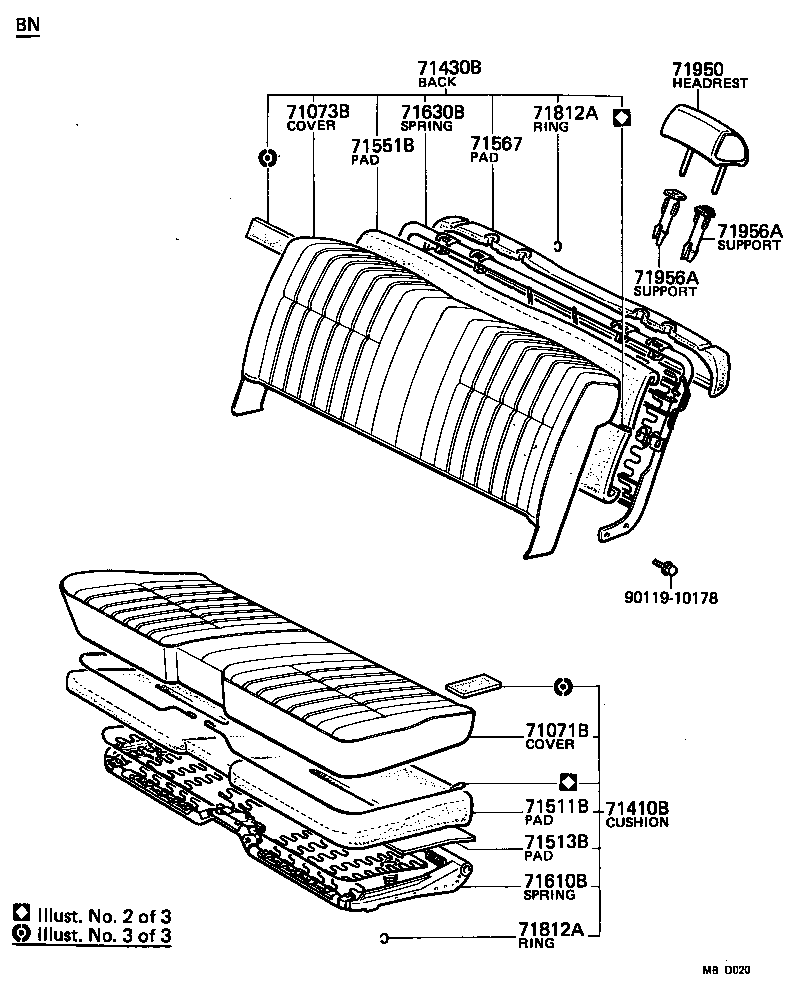71630-30360 SPRING ASSY, FRONT SEAT BACK, RH(FOR SEPARATE TYPE) product image