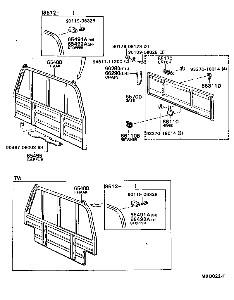 65455-95111 BAFFLE, DUST REAR BODY product image