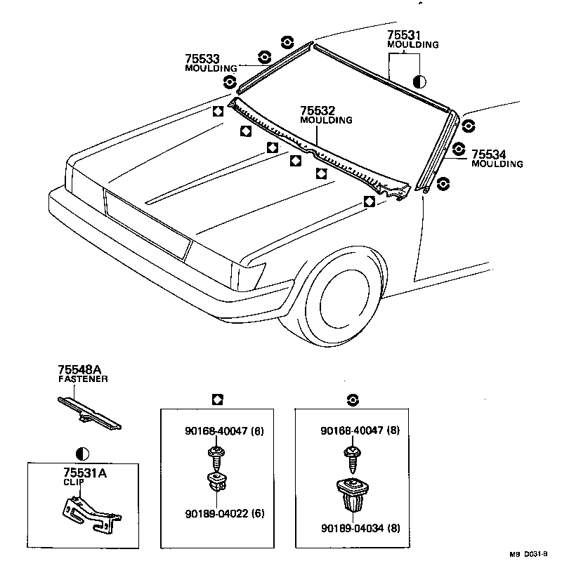 75503-14030 MOULDING, WINDSHIELD, OUTER UPPER product image