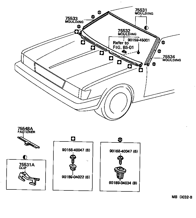 75535-14140 MOULDING, WINDSHIELD, LOWER product image