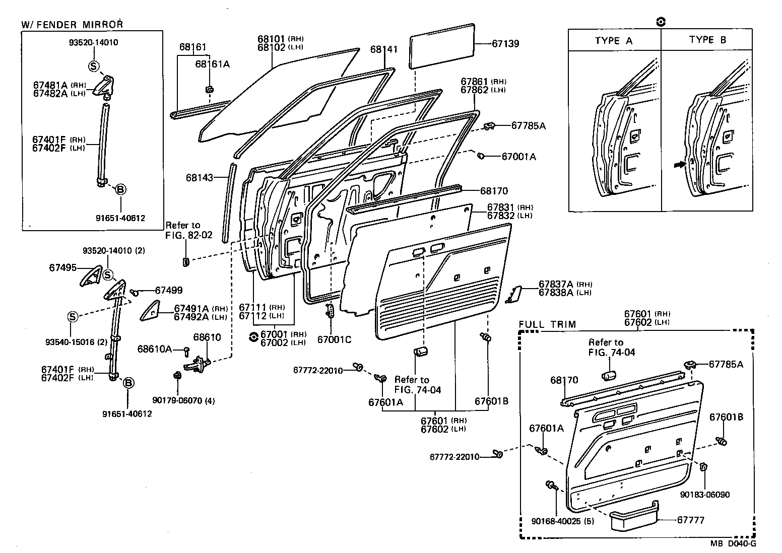 68111-14280 GLASS SUB-ASSY, FRONT DOOR, RH product image