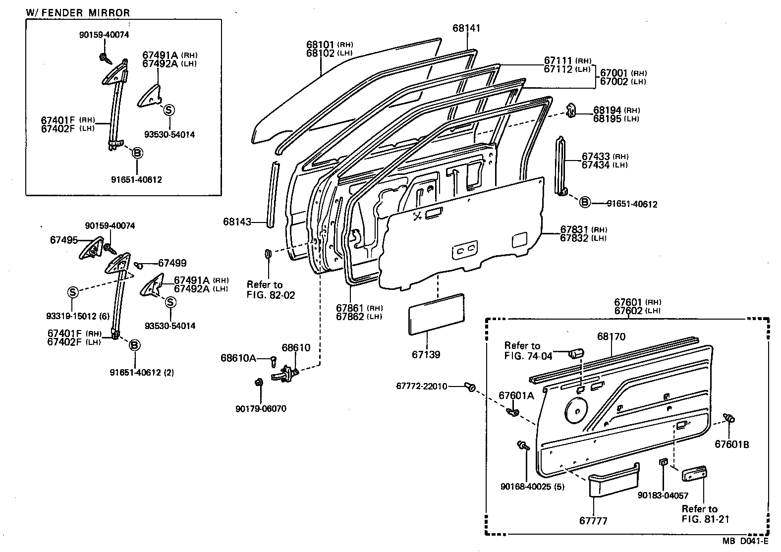 68111-14280 GLASS SUB-ASSY, FRONT DOOR, RH product image