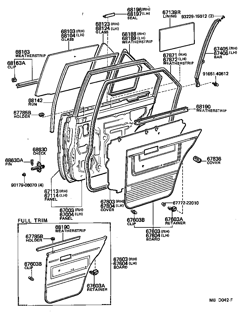 67640-14600 BOARD SUB-ASSY, REAR DOOR TRIM, LH product image
