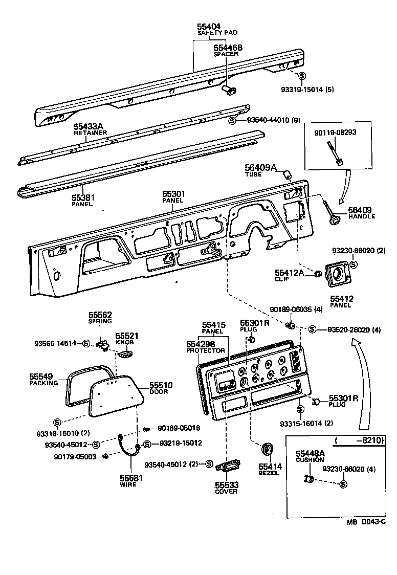 55301-90874 PANEL SUB-ASSY, INSTRUMENT product image