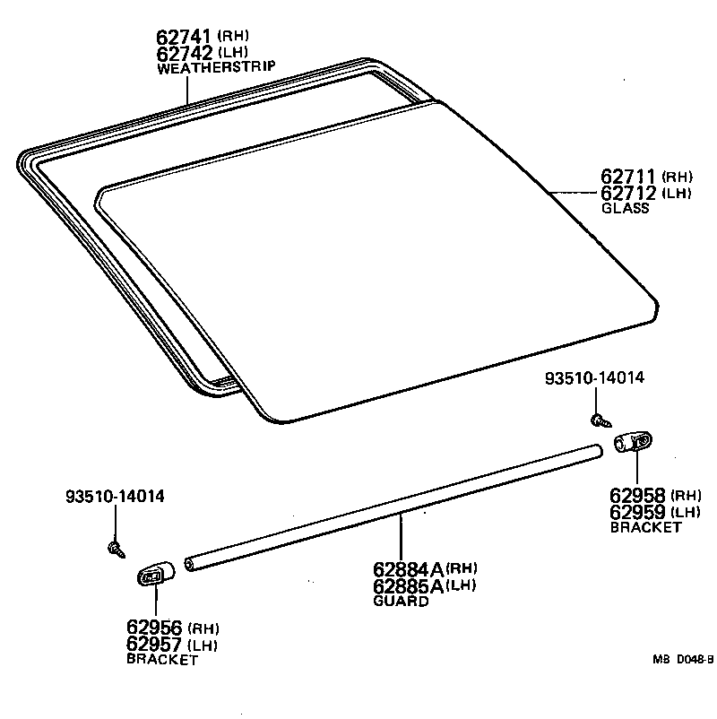 62881-15010 BRACKET, GUARD PIPE QUARTER WINDOW, FRONT RH product image