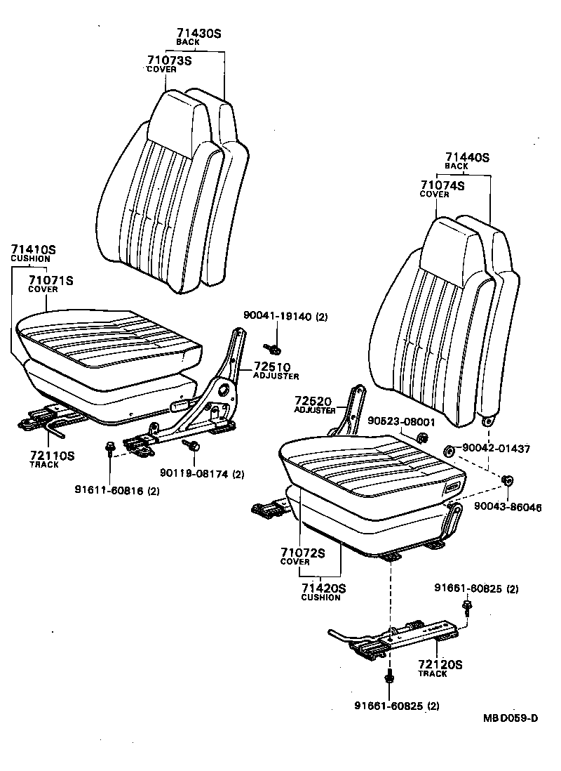 71075-87605 COVER ASSY, NO.2 SEAT CUSHION product image