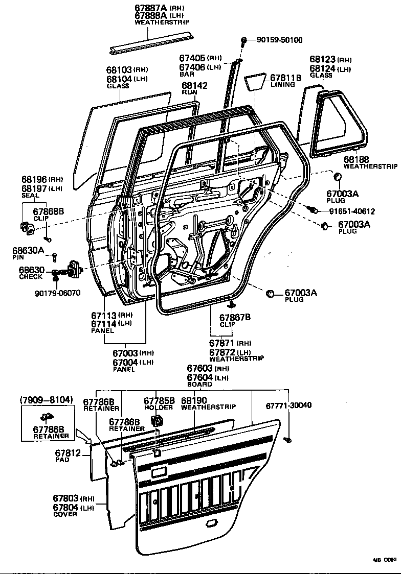 67003-30190 PANEL SUB-ASSY, REAR DOOR, RH product image