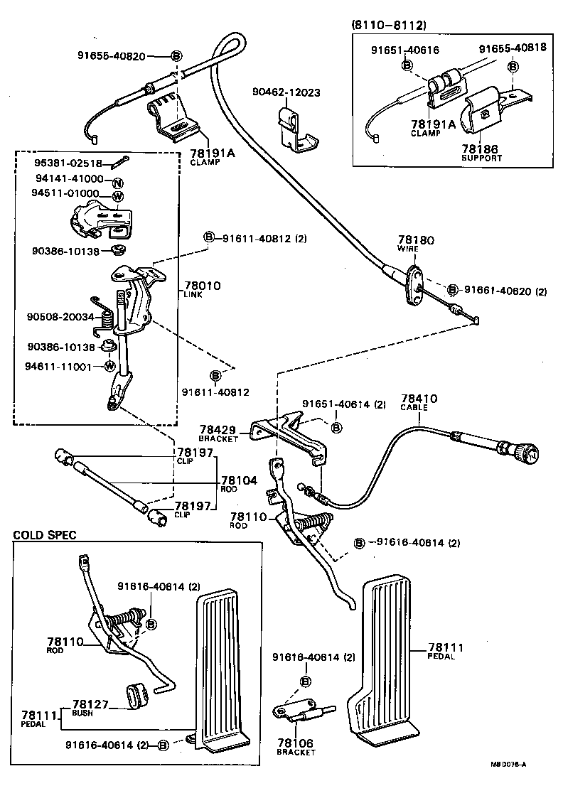 78310-89111 CABLE ASSY, CHOKE product image