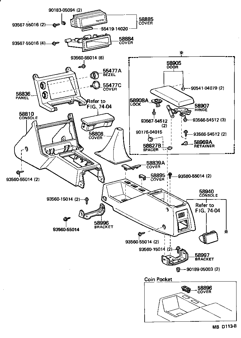 Toyota 58905-14040-01 DOOR SUB-ASSY, CONSOLE COMPARTMENT