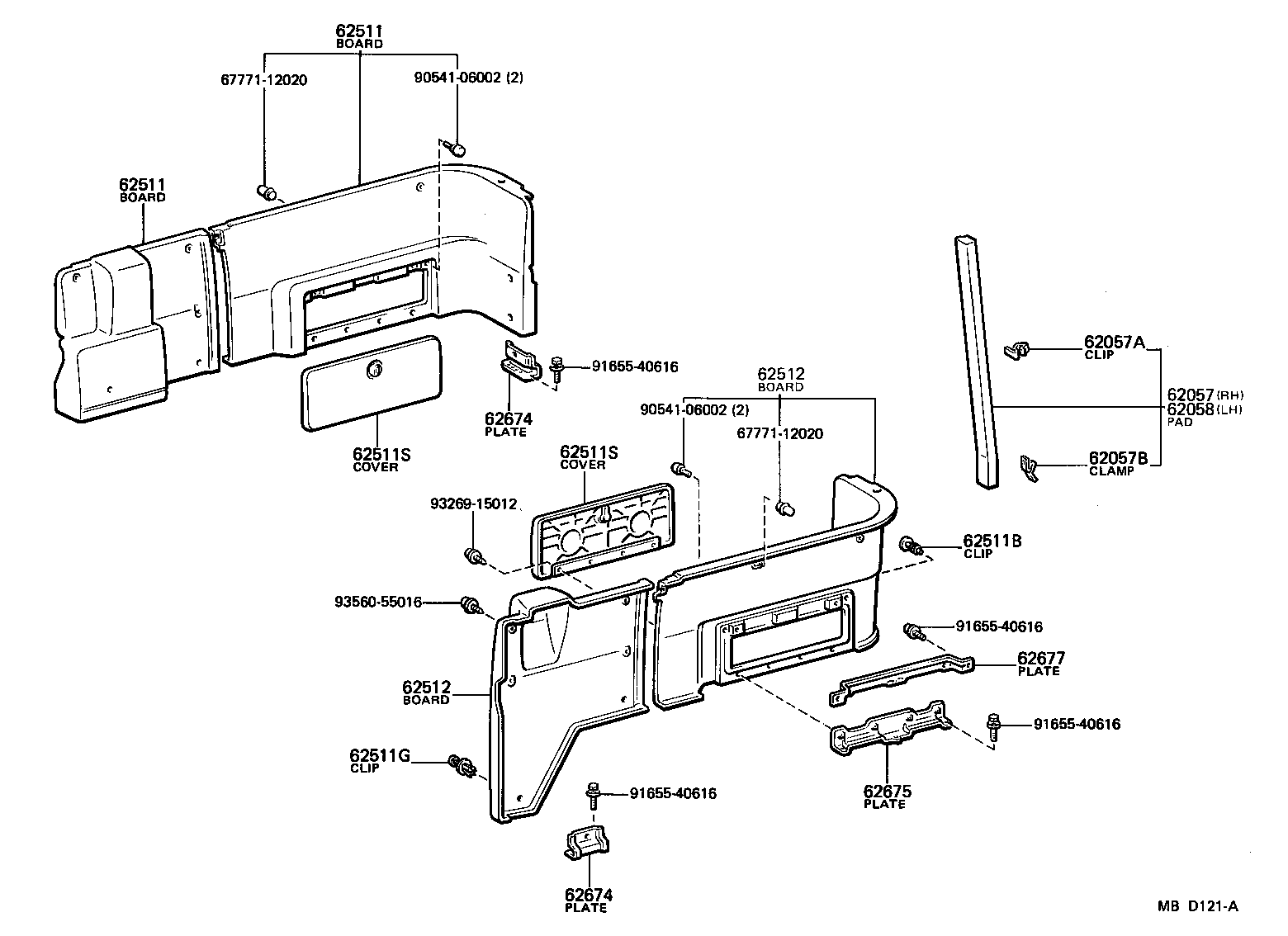 62522-90804 BOARD, QUARTER INSIDE TRIM, LH product image
