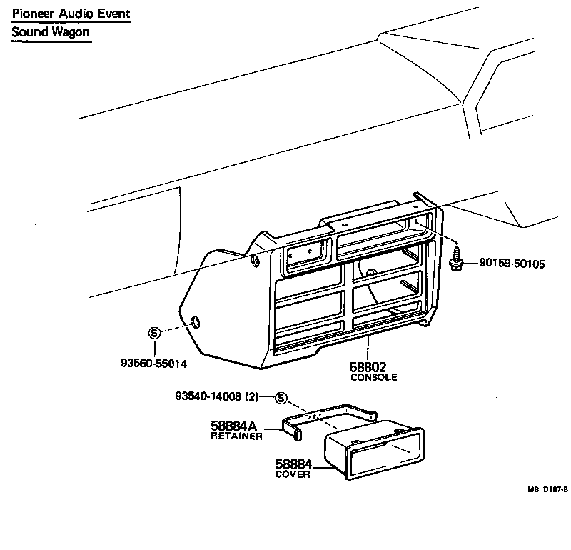 58907-95700 HINGE SUB-ASSY, CONSOLE COMPARTMENT DOOR product image