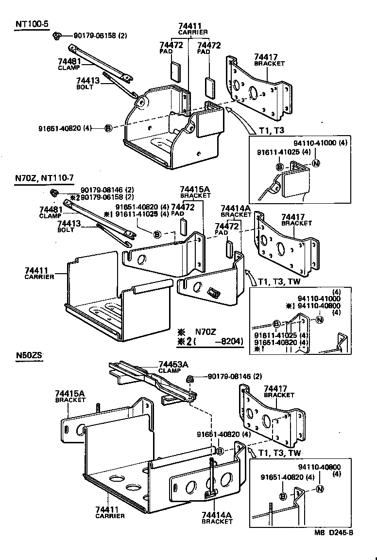 74404-25030 CLAMP, BATTERY HOLD DOWN product image