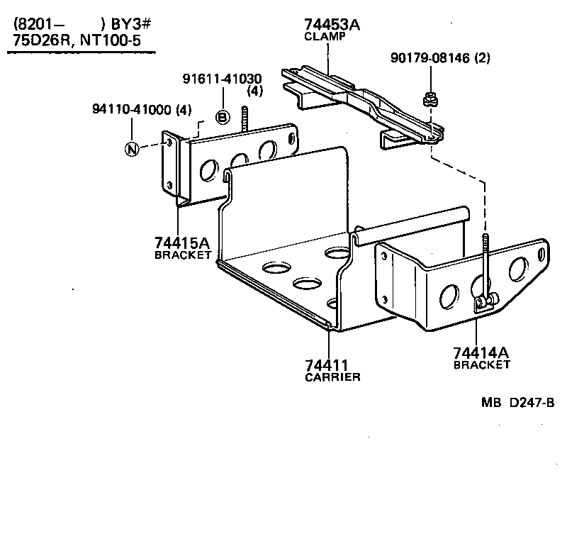 74404-25030 CLAMP, BATTERY HOLD DOWN product image