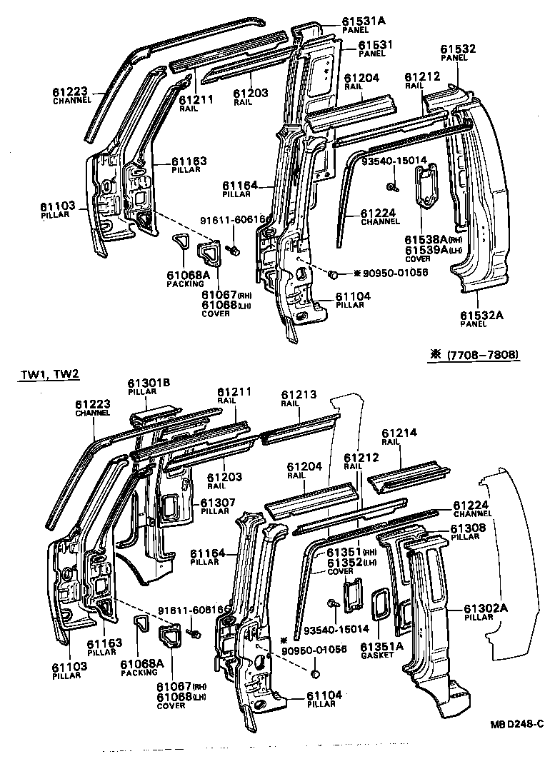 61103-95404 PILLAR SUB-ASSY, FRONT BODY, RH product image