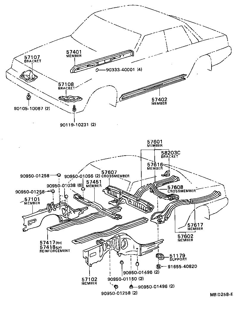 57101-32010 MEMBER SUB-ASSY, FRONT SIDE, RH product image