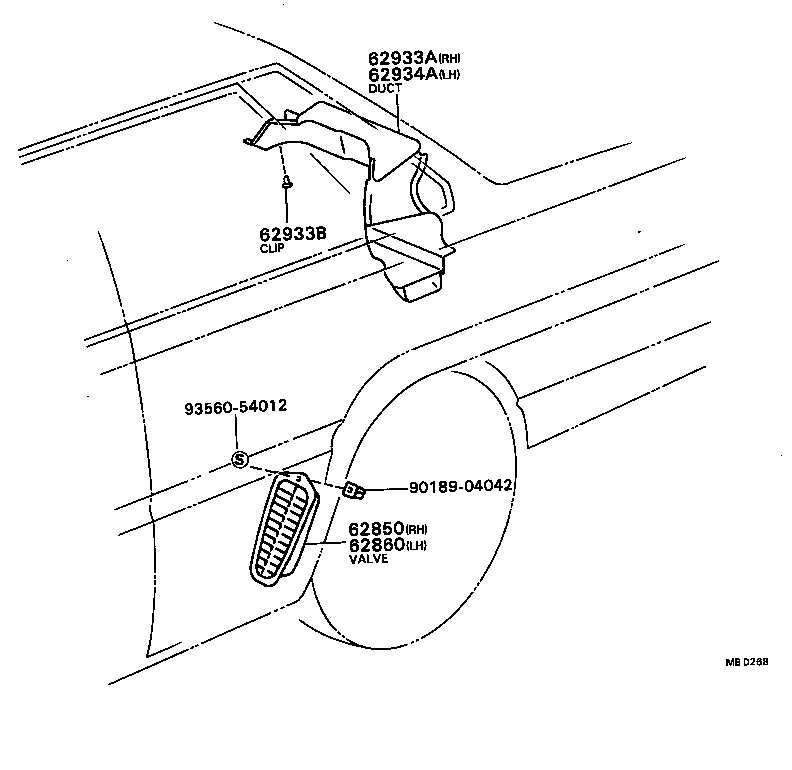 62850-32010 VALVE ASSY, ROOM PRESSURE RELIEF, RH product image
