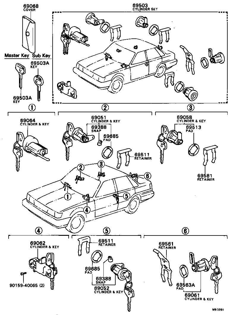 69005-32030-06 CYLINDER SET, LOCK product image