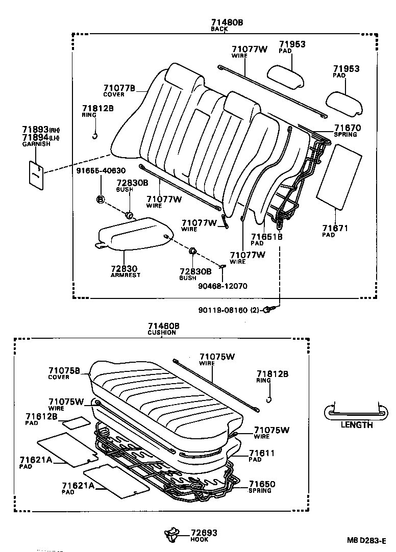 71017-32010 FRAME SUB-ASSY, REAR SEAT BACK, RH product image