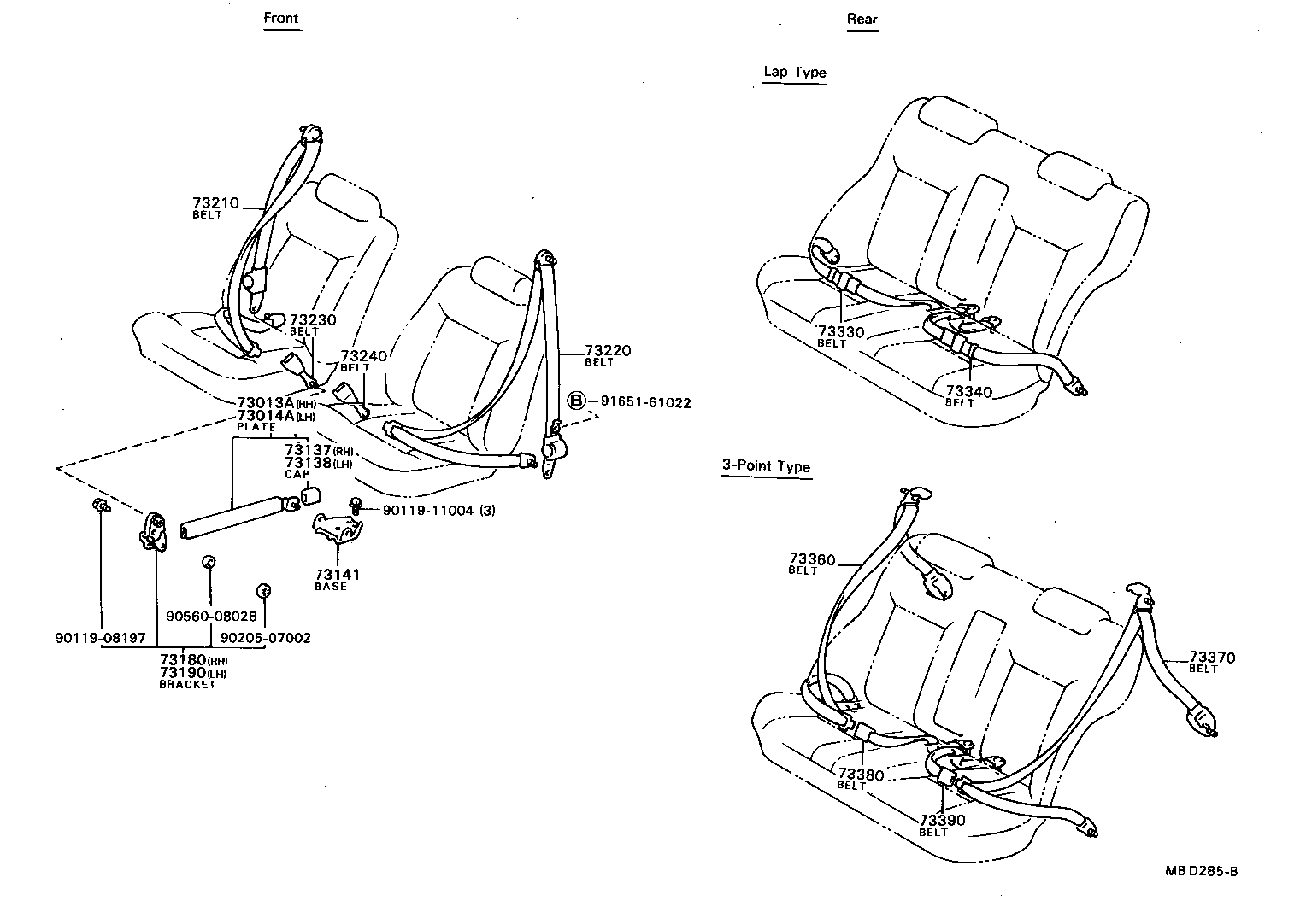 73230-32011-04 BELT ASSY, FRONT SEAT INNER, RH product image