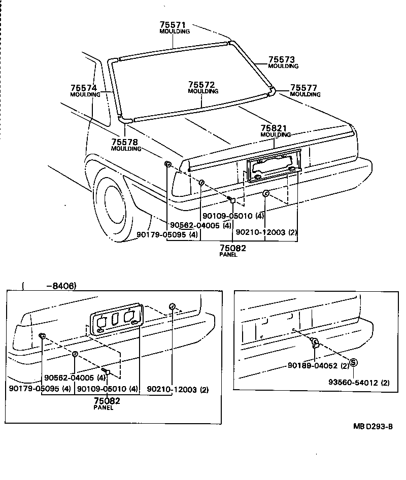 75082-39155 PANEL SUB-ASSY, LOWER BACK FINISH, CENTER product image