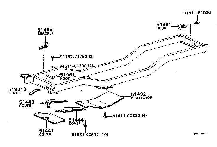 51442-87610 COVER, ENGINE UNDER, REAR RH product image