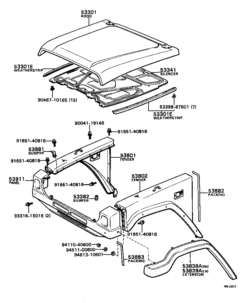53301-87606 HOOD SUB-ASSY product image