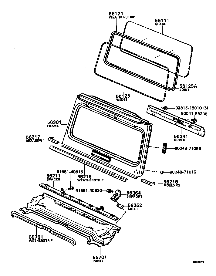 56121-87601 WEATHERSTRIP, WINDSHIELD product image
