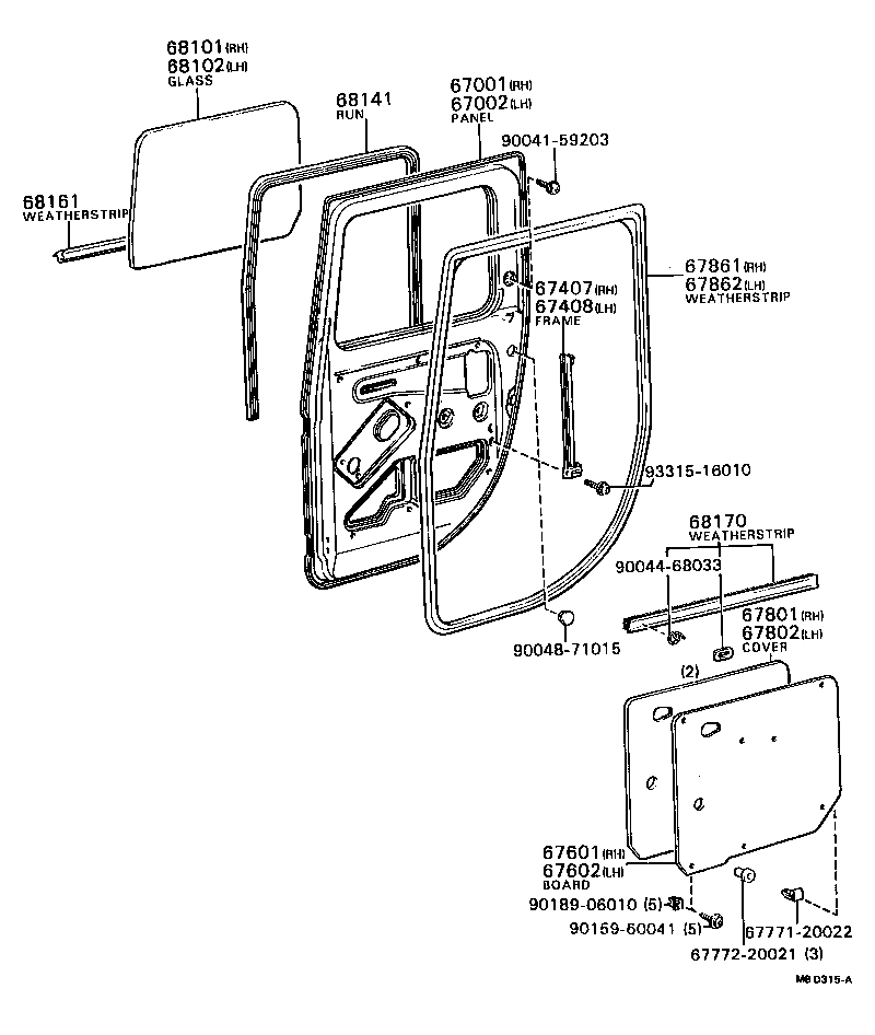 67002-87607 PANEL SUB-ASSY, FRONT DOOR, LH product image